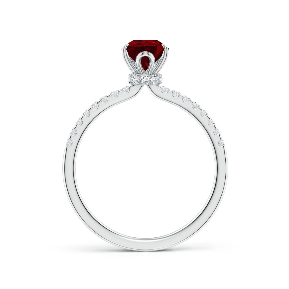 8x6mm AAAA Pear-Shaped Ruby Hidden Halo Engagement Ring in P950 Platinum side 199