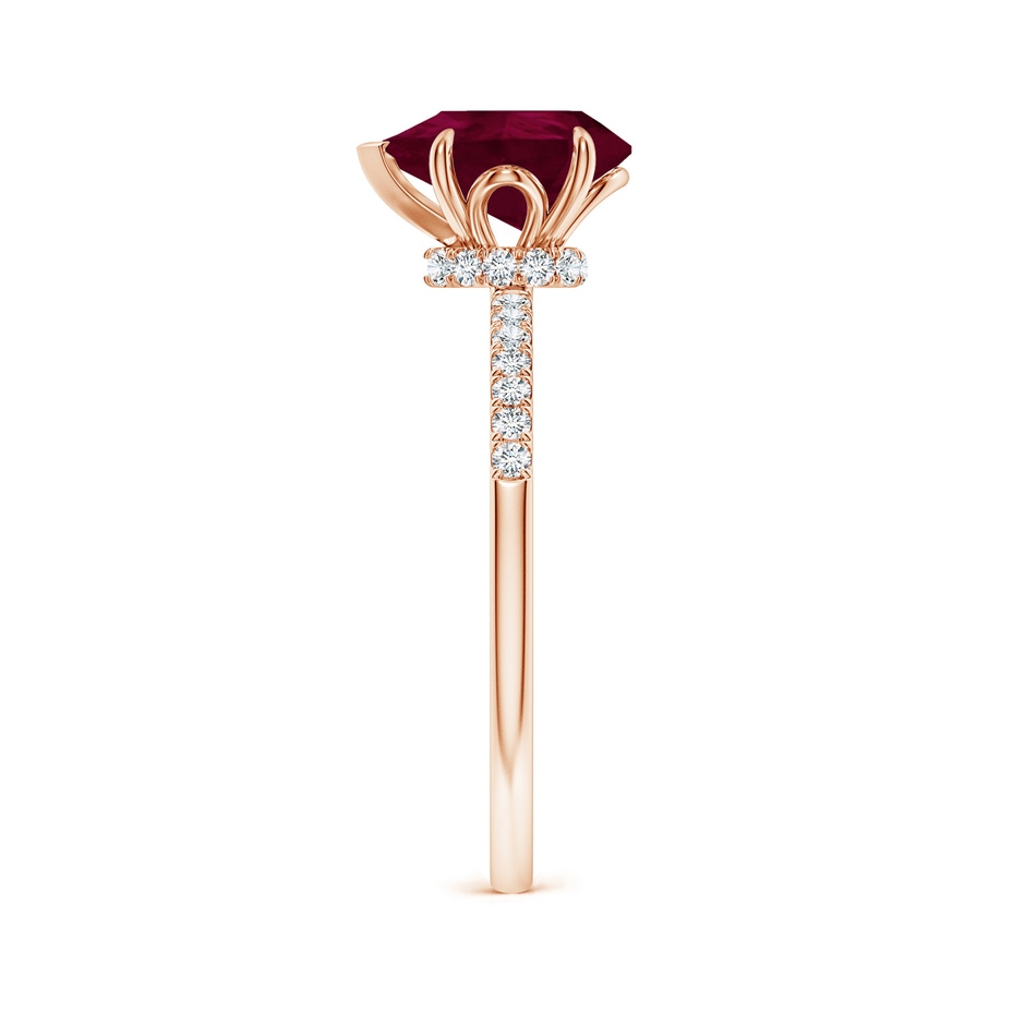 9x7mm A Pear-Shaped Ruby Hidden Halo Engagement Ring in 18K Rose Gold side 299