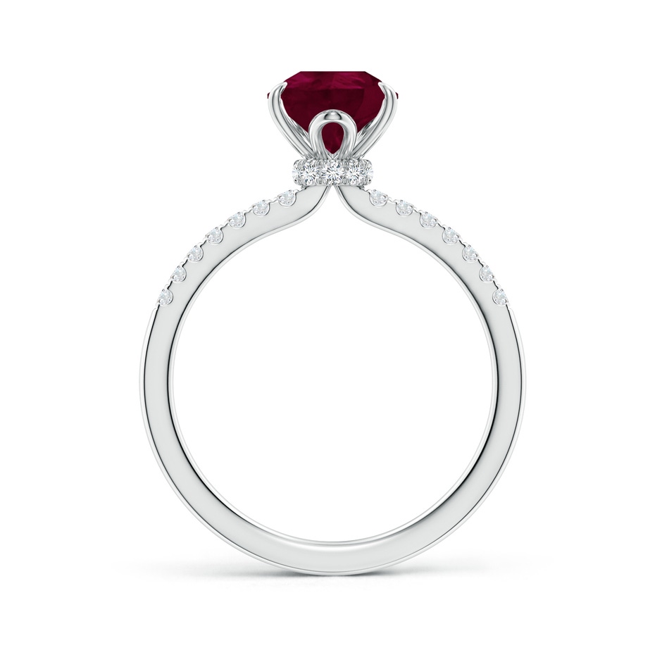 9x7mm A Pear-Shaped Ruby Hidden Halo Engagement Ring in White Gold side 199