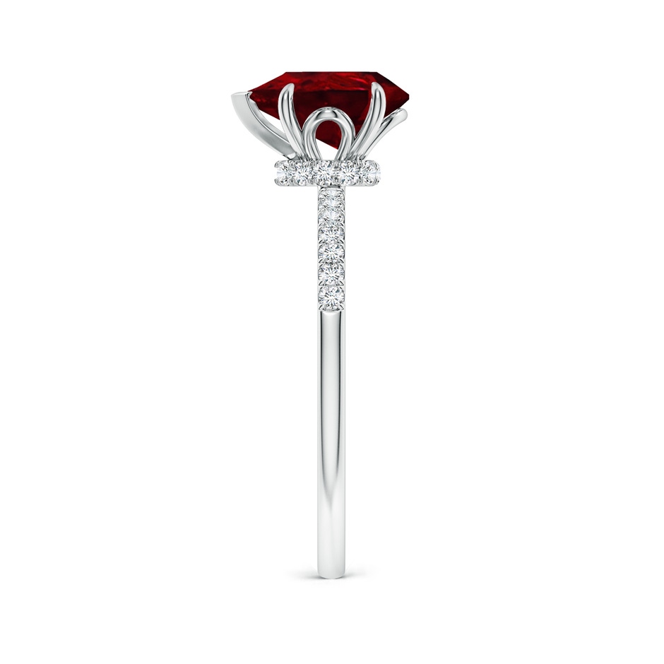 9x7mm AAAA Pear-Shaped Ruby Hidden Halo Engagement Ring in P950 Platinum side 299