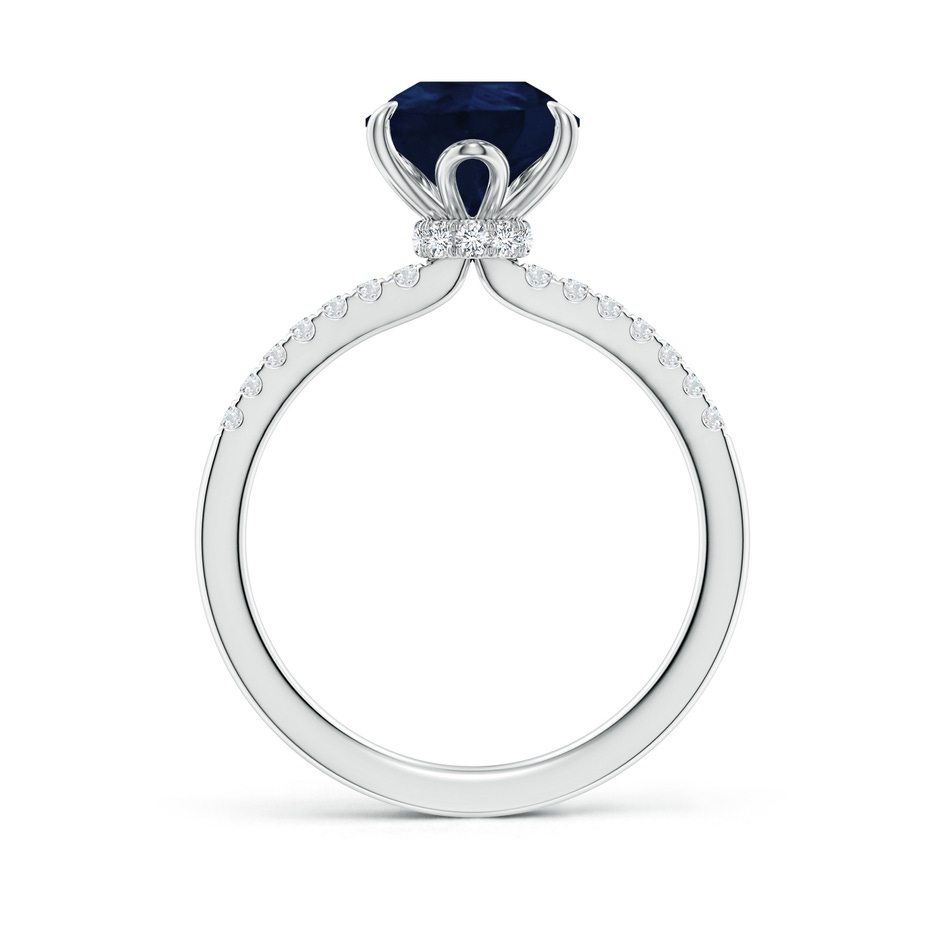10x8mm A Pear-Shaped Blue Sapphire Hidden Halo Engagement Ring in White Gold side 199