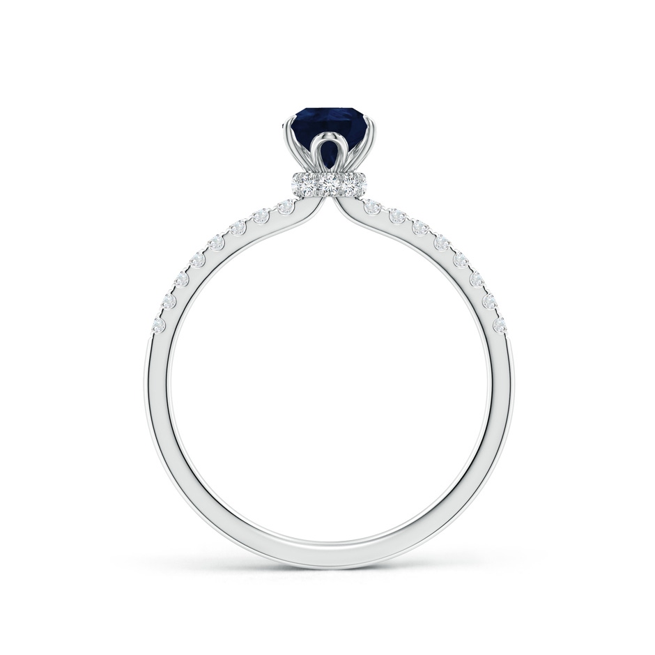 7x5mm A Pear-Shaped Blue Sapphire Hidden Halo Engagement Ring in White Gold side 199