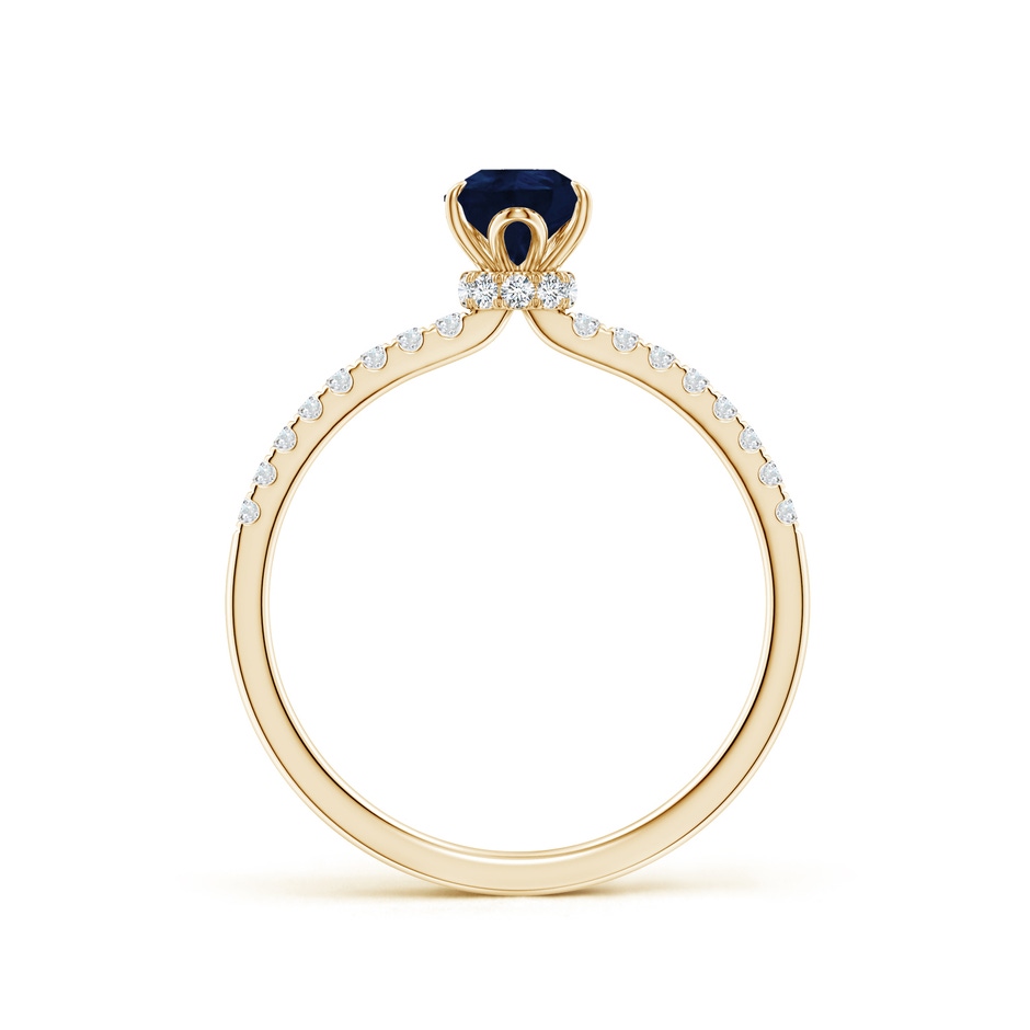 7x5mm A Pear-Shaped Blue Sapphire Hidden Halo Engagement Ring in Yellow Gold side 199