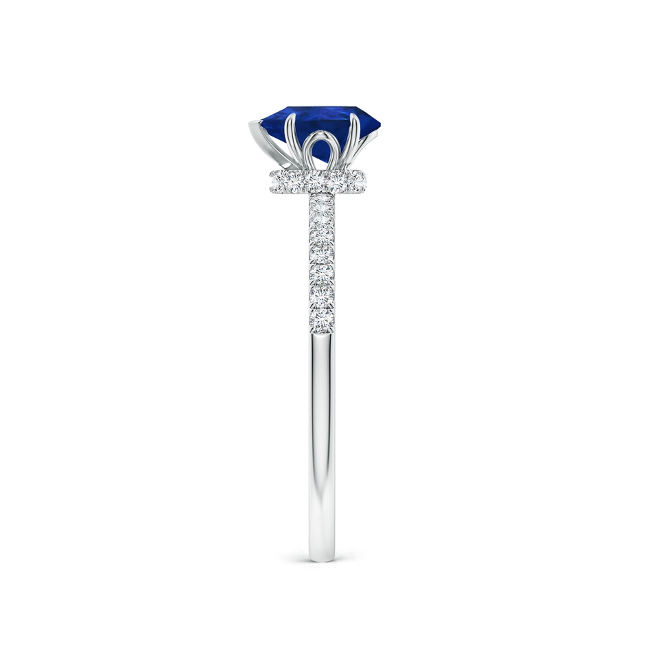 7x5mm AAA Pear-Shaped Blue Sapphire Hidden Halo Engagement Ring in P950 Platinum side 299