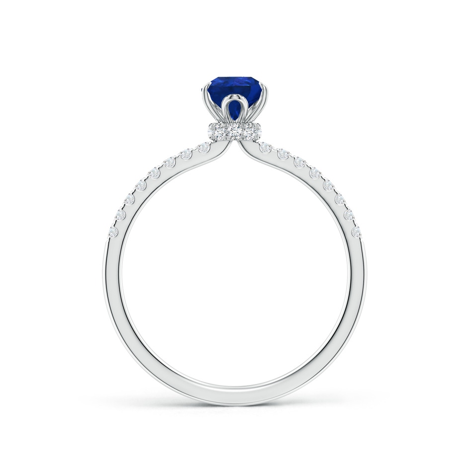 7x5mm AAA Pear-Shaped Blue Sapphire Hidden Halo Engagement Ring in White Gold side 199