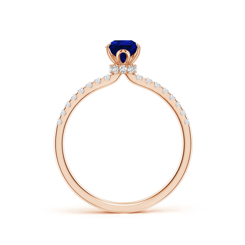 7x5mm Lab-Grown Pear-Shaped Blue Sapphire Hidden Halo Engagement Ring in Rose Gold side 199