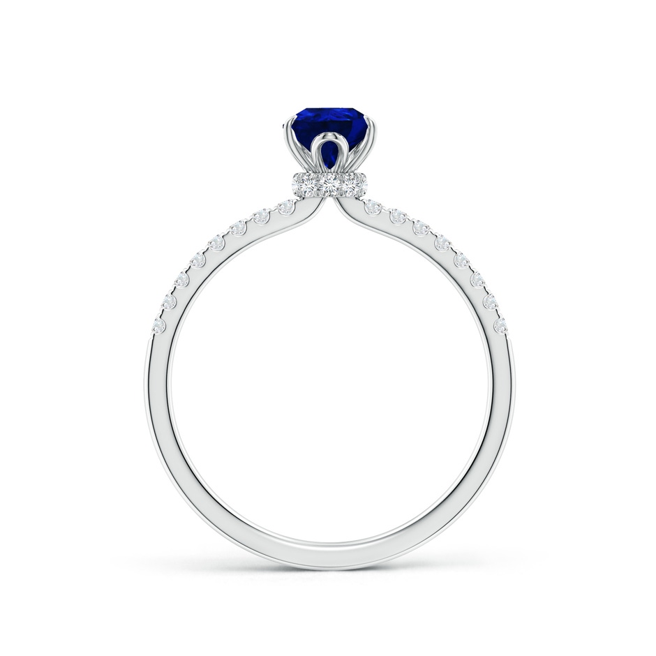 7x5mm AAAA Pear-Shaped Blue Sapphire Hidden Halo Engagement Ring in White Gold side 199
