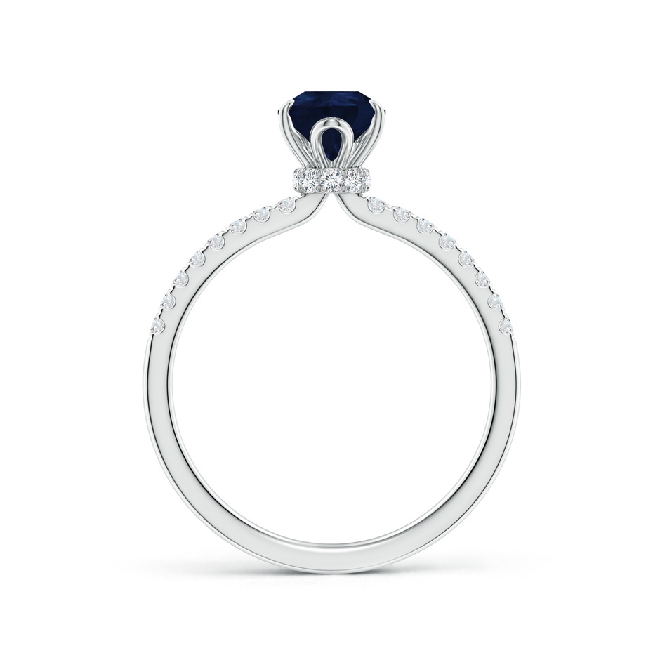 8x6mm A Pear-Shaped Blue Sapphire Hidden Halo Engagement Ring in White Gold side 199
