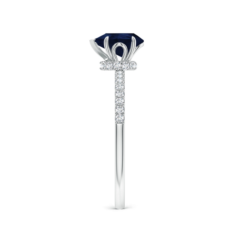 8x6mm A Pear-Shaped Blue Sapphire Hidden Halo Engagement Ring in White Gold side 299