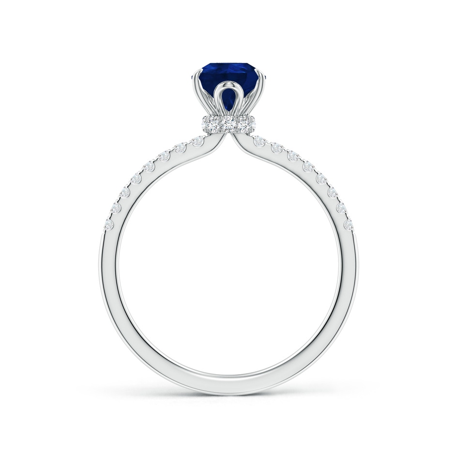 8x6mm AA Pear-Shaped Blue Sapphire Hidden Halo Engagement Ring in White Gold side 199