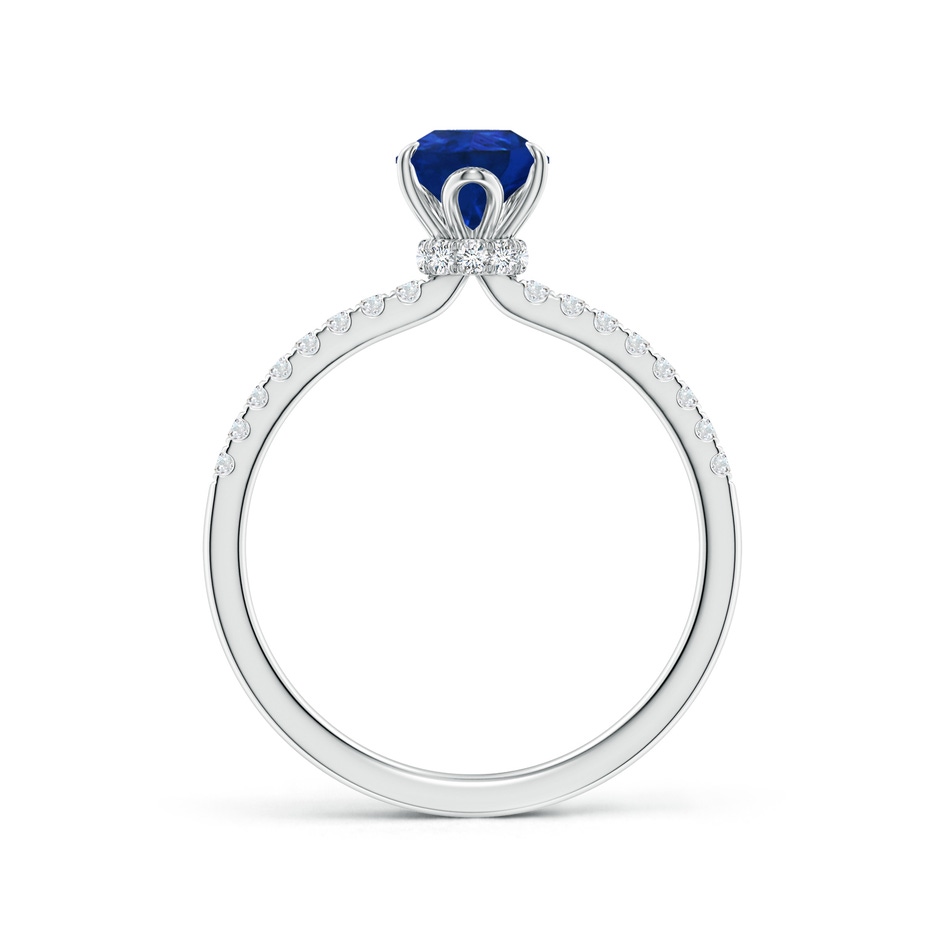8x6mm AAA Pear-Shaped Blue Sapphire Hidden Halo Engagement Ring in White Gold side 199