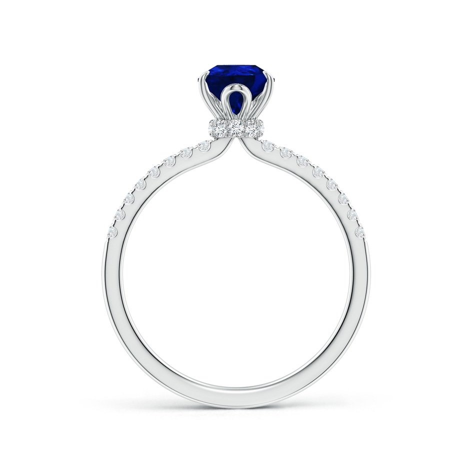 8x6mm Lab-Grown Pear-Shaped Blue Sapphire Hidden Halo Engagement Ring in 18K White Gold side 199