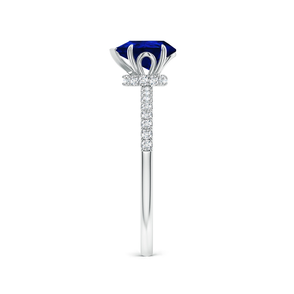 8x6mm Lab-Grown Pear-Shaped Blue Sapphire Hidden Halo Engagement Ring in 18K White Gold side 299