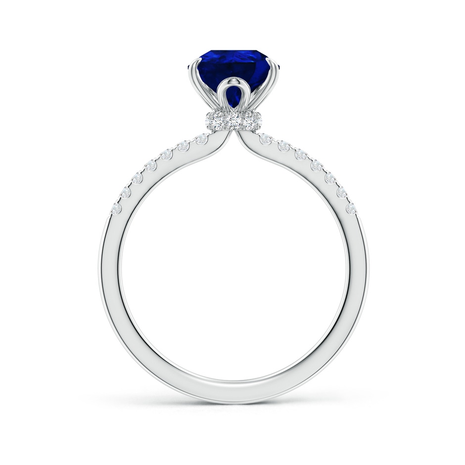 9x7mm AAAA Pear-Shaped Blue Sapphire Hidden Halo Engagement Ring in P950 Platinum side 199