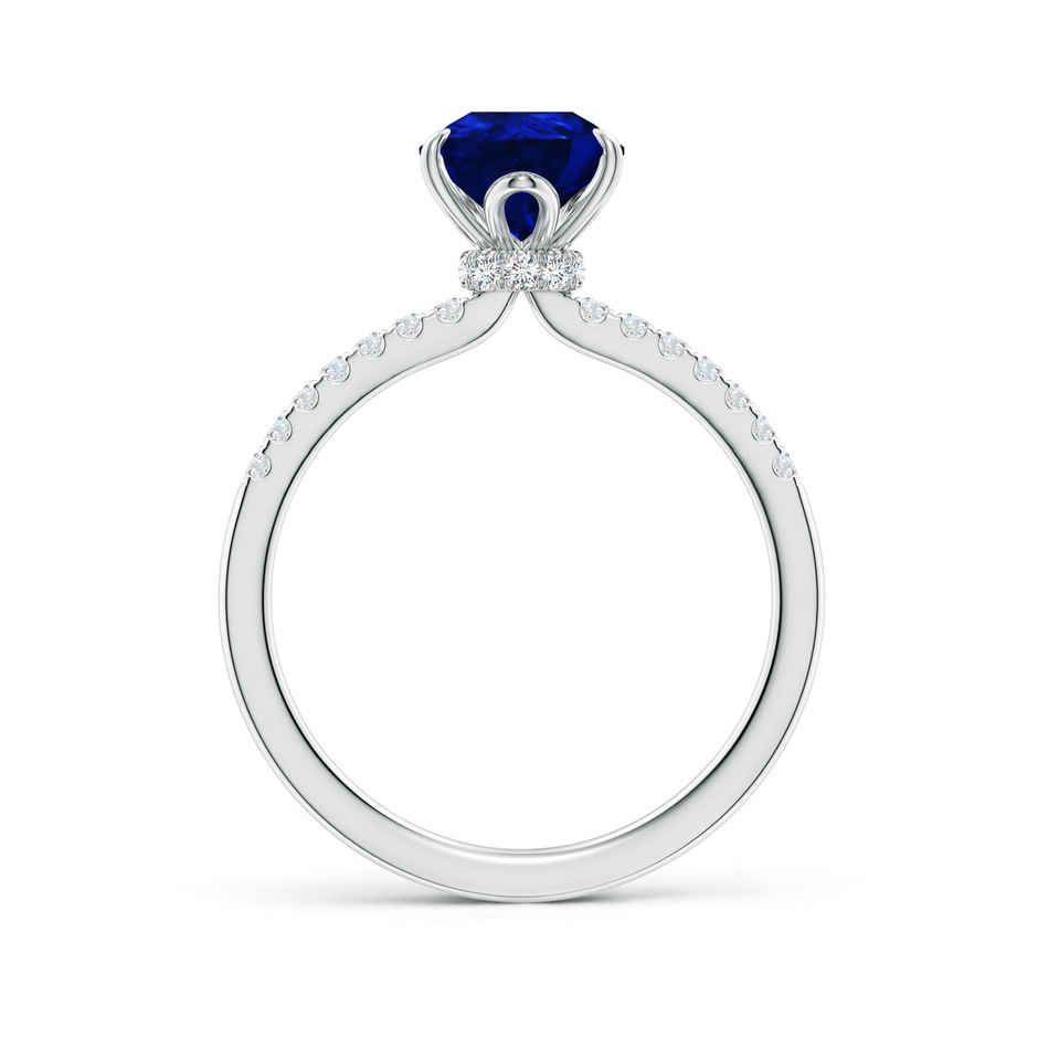 9x7mm Lab-Grown Pear-Shaped Blue Sapphire Hidden Halo Engagement Ring in White Gold side 199