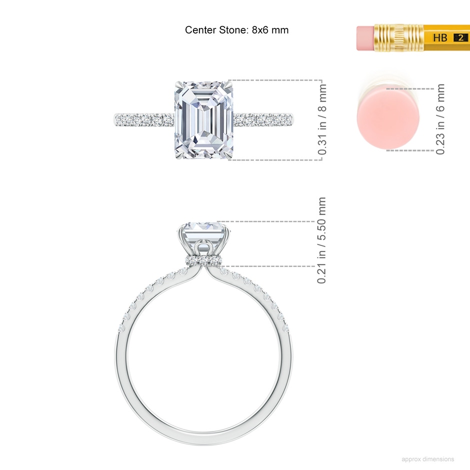 8x6mm GVS2 SR4535D-WG-GVS2-8x6 in White Gold ruler