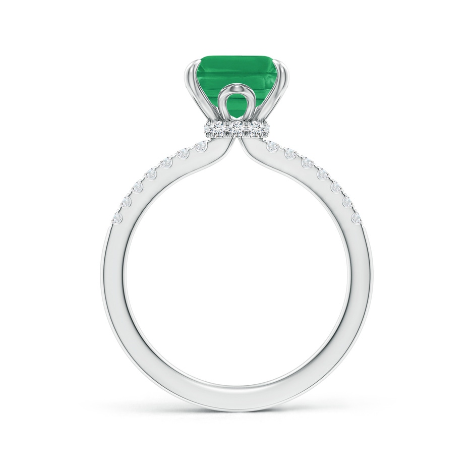10x8mm A Emerald-Cut Emerald Hidden Halo Engagement Ring in White Gold side 199