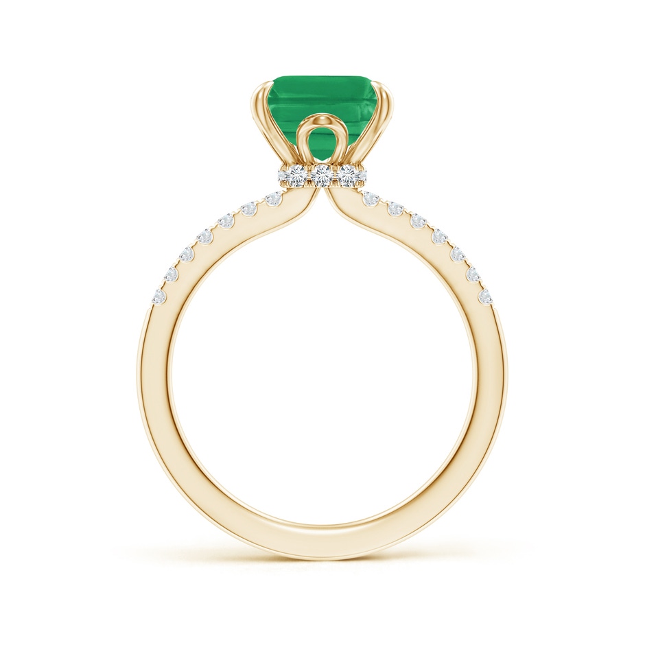 10x8mm A Emerald-Cut Emerald Hidden Halo Engagement Ring in Yellow Gold side 199