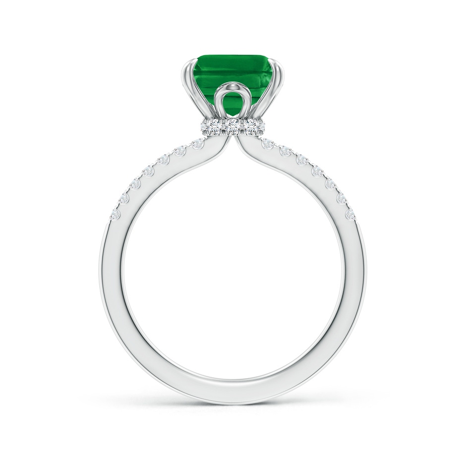 10x8mm AAA Emerald-Cut Emerald Hidden Halo Engagement Ring in P950 Platinum side 199
