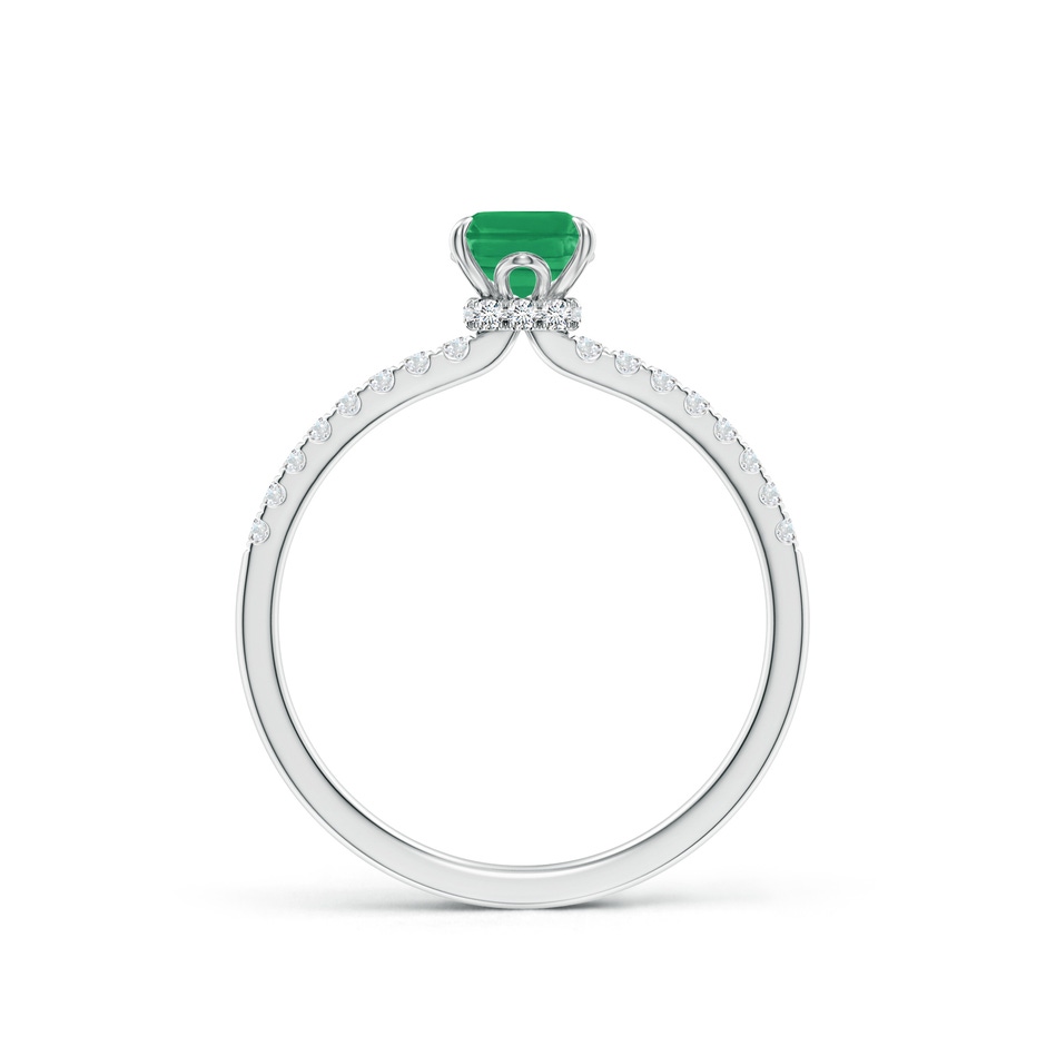 7x5mm A Emerald-Cut Emerald Hidden Halo Engagement Ring in P950 Platinum side 199