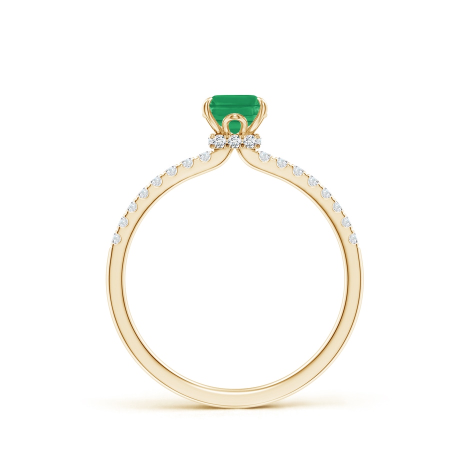 7x5mm A Emerald-Cut Emerald Hidden Halo Engagement Ring in Yellow Gold side 199