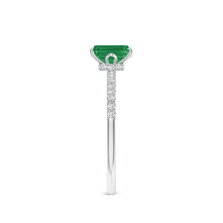 7x5mm AA Emerald-Cut Emerald Hidden Halo Engagement Ring in P950 Platinum side 299