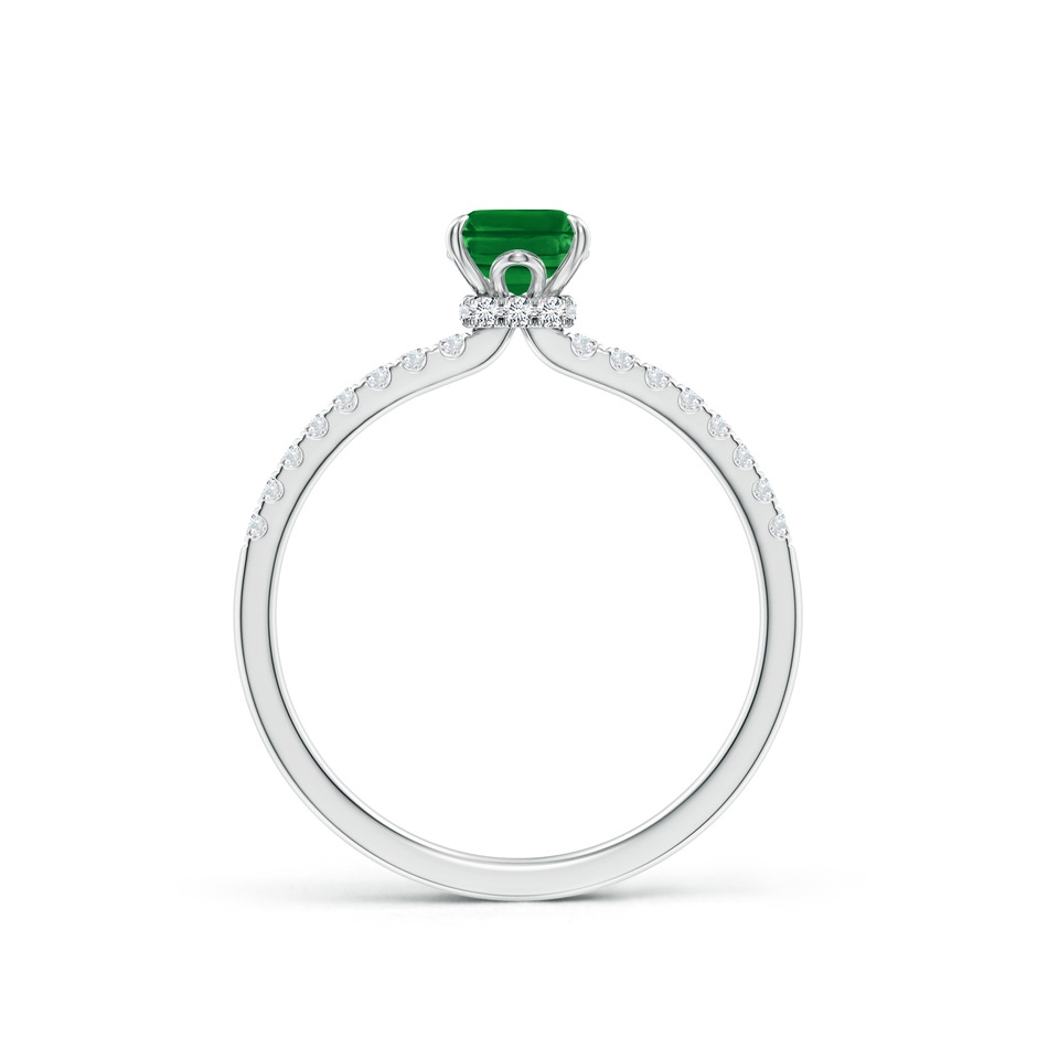 7x5mm AAAA Emerald-Cut Emerald Hidden Halo Engagement Ring in P950 Platinum side 199