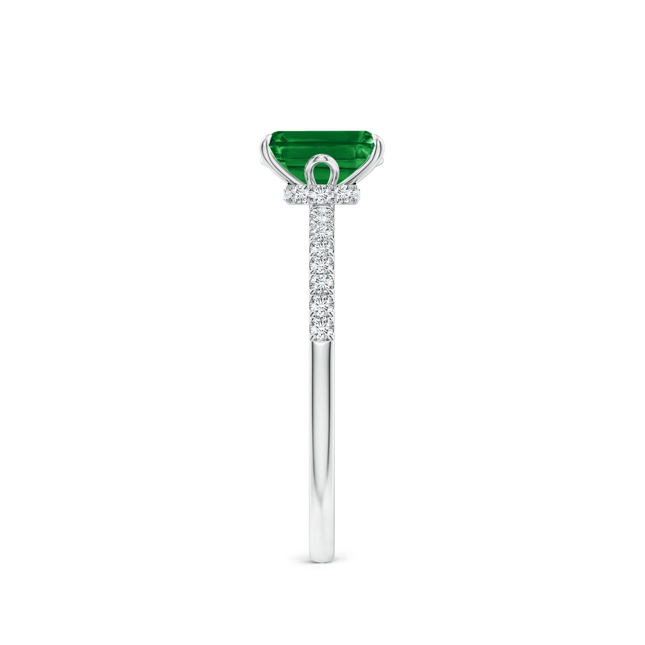 7x5mm AAAA Emerald-Cut Emerald Hidden Halo Engagement Ring in P950 Platinum side 299