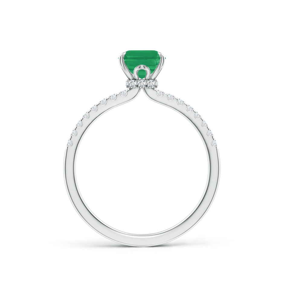 8x6mm A Emerald-Cut Emerald Hidden Halo Engagement Ring in P950 Platinum side 199