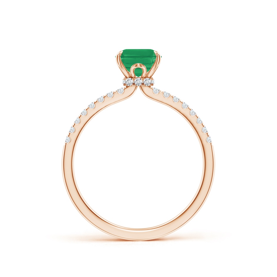 8x6mm A Emerald-Cut Emerald Hidden Halo Engagement Ring in Rose Gold side 199