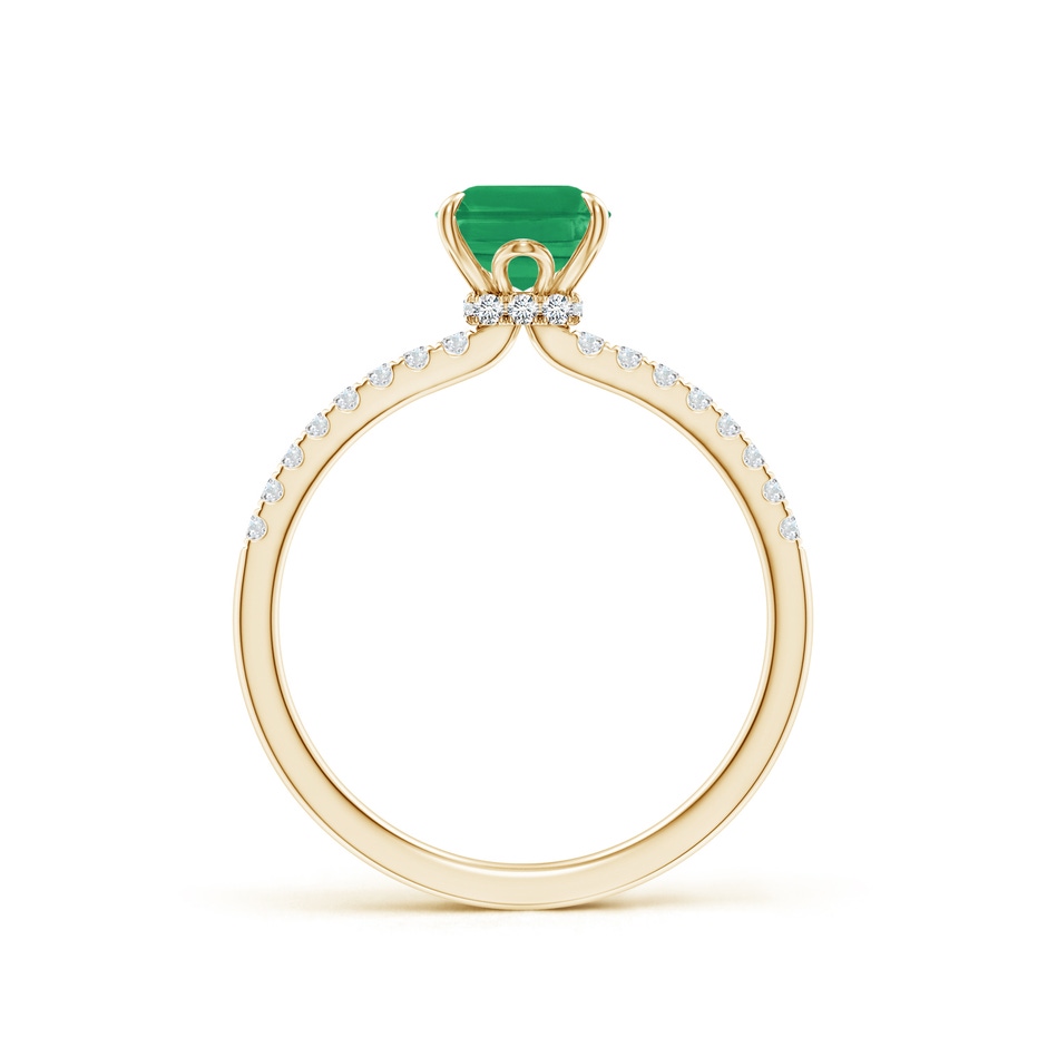 8x6mm A Emerald-Cut Emerald Hidden Halo Engagement Ring in Yellow Gold side 199