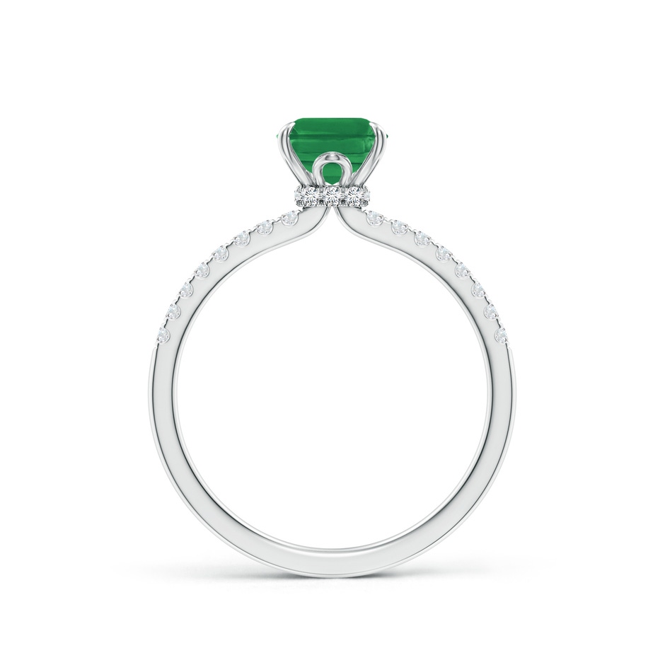8x6mm AA Emerald-Cut Emerald Hidden Halo Engagement Ring in P950 Platinum side 199