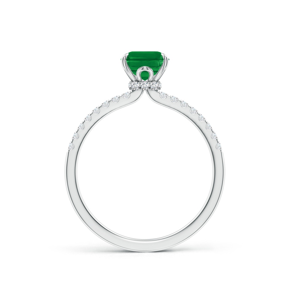 8x6mm AAA Emerald-Cut Emerald Hidden Halo Engagement Ring in P950 Platinum side 199