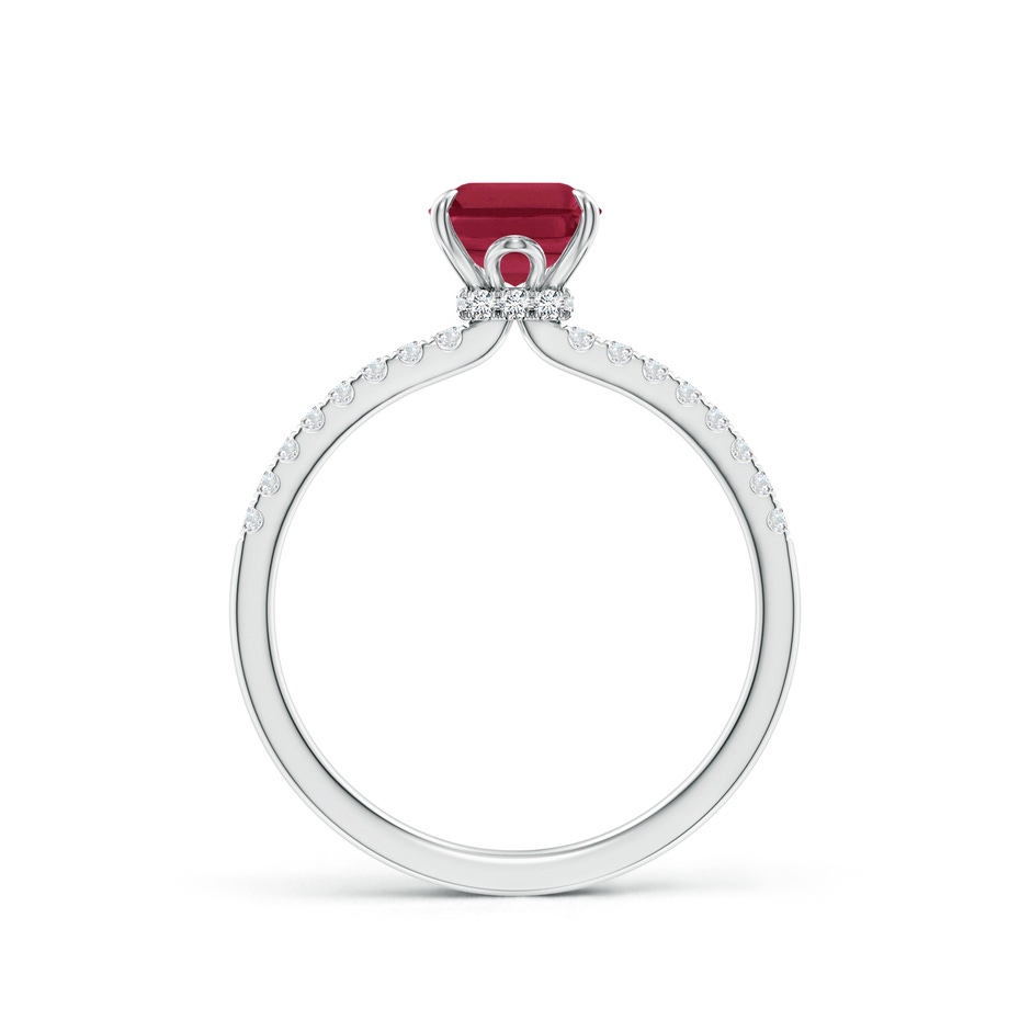 8x6mm A Emerald-Cut Ruby Hidden Halo Engagement Ring in P950 Platinum side 199