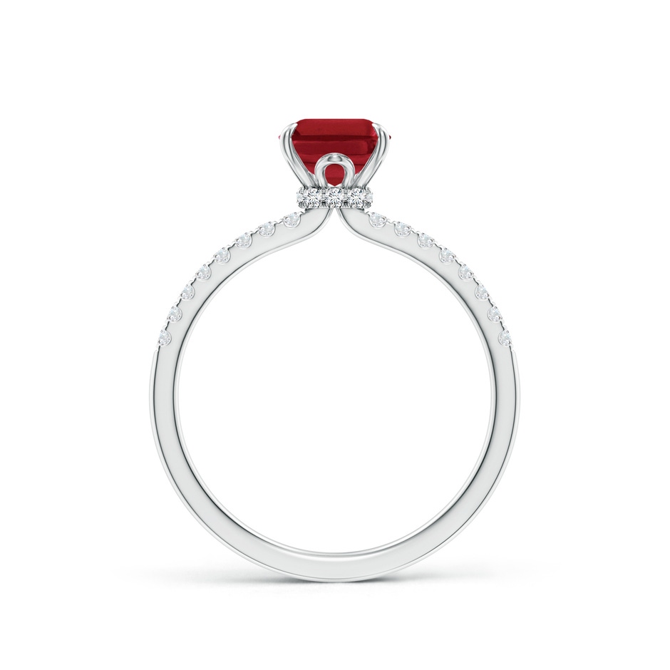 8x6mm AA Emerald-Cut Ruby Hidden Halo Engagement Ring in P950 Platinum side 199