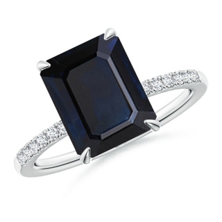 Emerald Cut A Blue Sapphire