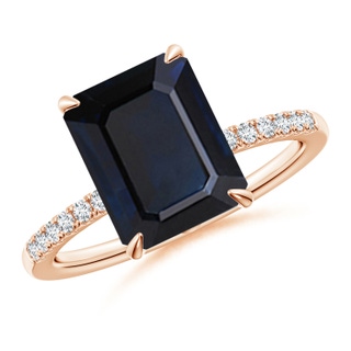 Emerald Cut A Blue Sapphire