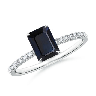 Emerald Cut A Blue Sapphire