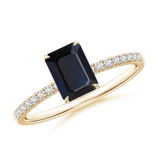 Emerald Cut A Blue Sapphire