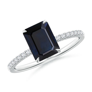 Emerald Cut A Blue Sapphire