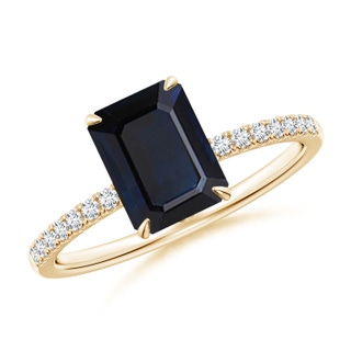 Emerald Cut A Blue Sapphire
