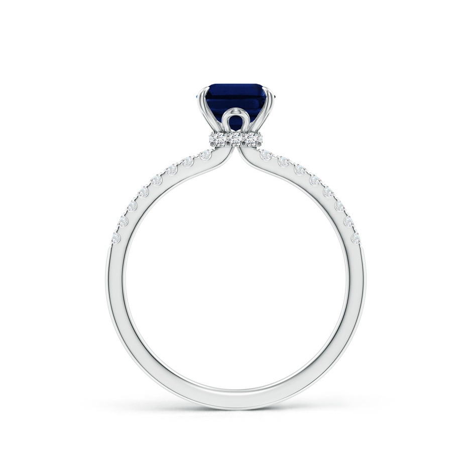 8x6mm AAA Emerald-Cut Blue Sapphire Hidden Halo Engagement Ring in P950 Platinum side 199