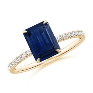 Emerald Cut AAA Blue Sapphire