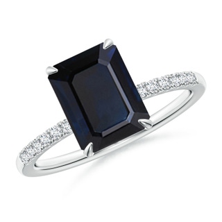 Emerald Cut A Blue Sapphire