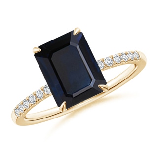 Emerald Cut A Blue Sapphire