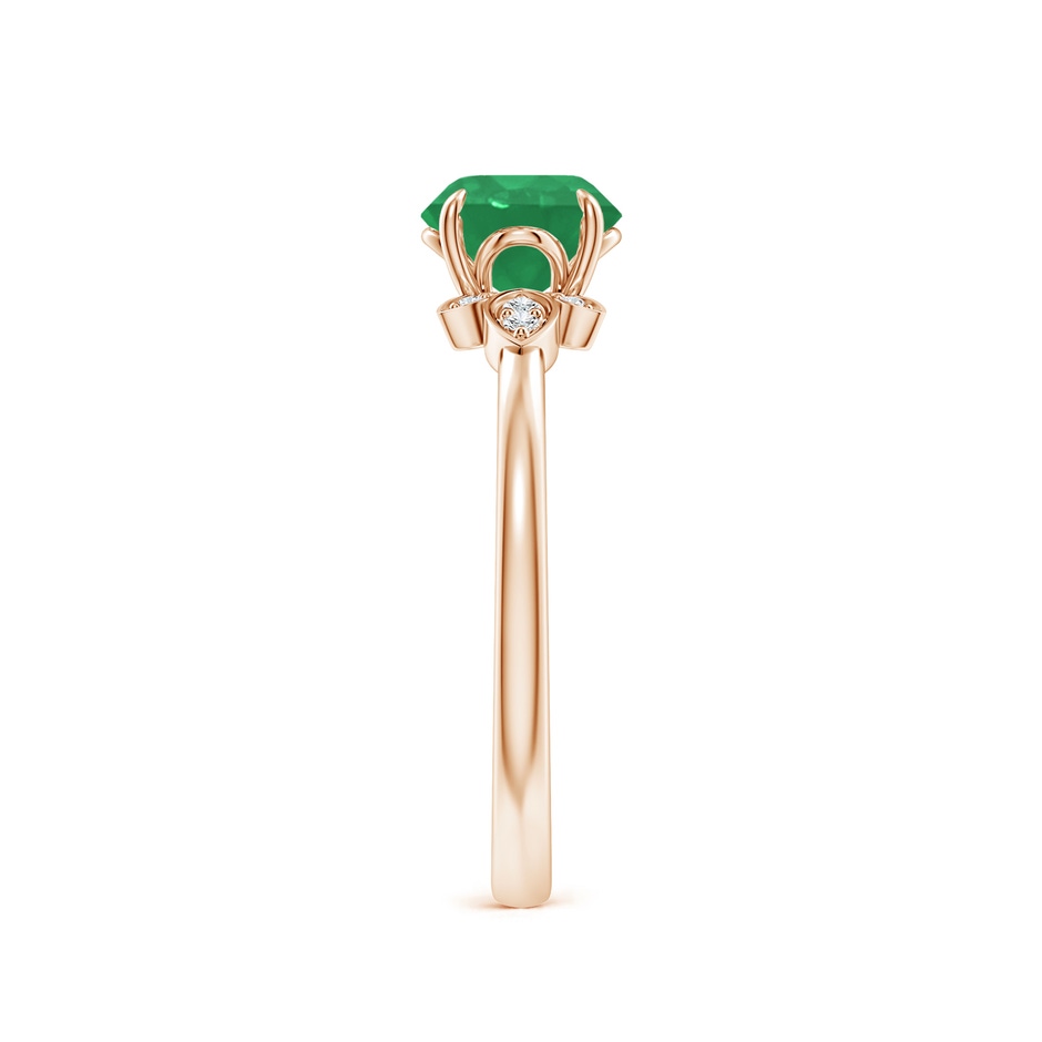 6.5mm A Nature-Inspired Round Emerald Engagement Ring in Rose Gold side 299