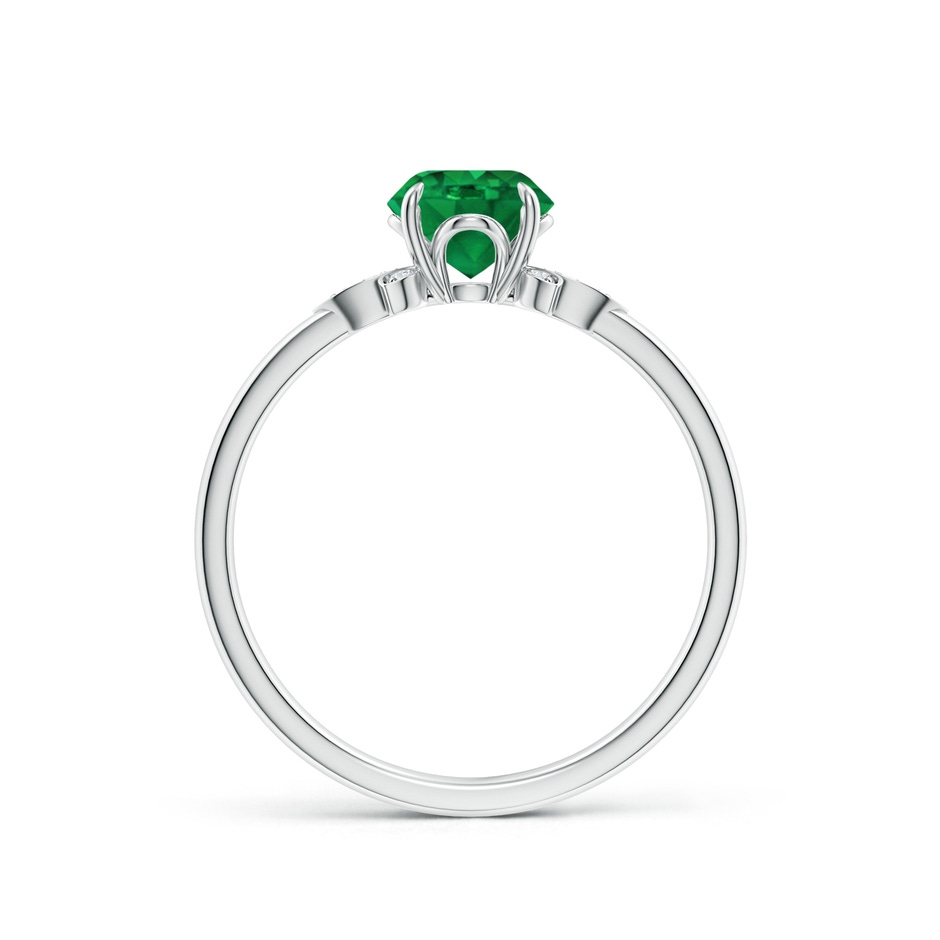 6mm AAA Nature-Inspired Round Emerald Engagement Ring in White Gold side 199