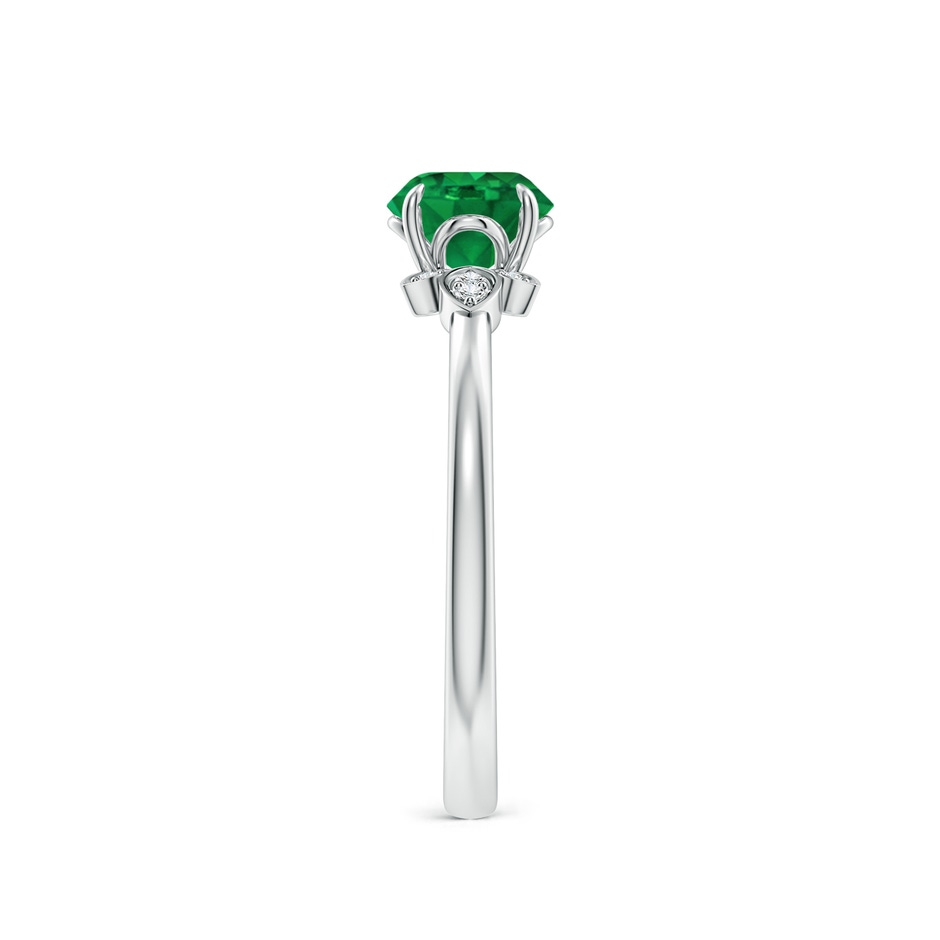 6mm AAA Nature-Inspired Round Emerald Engagement Ring in White Gold side 299