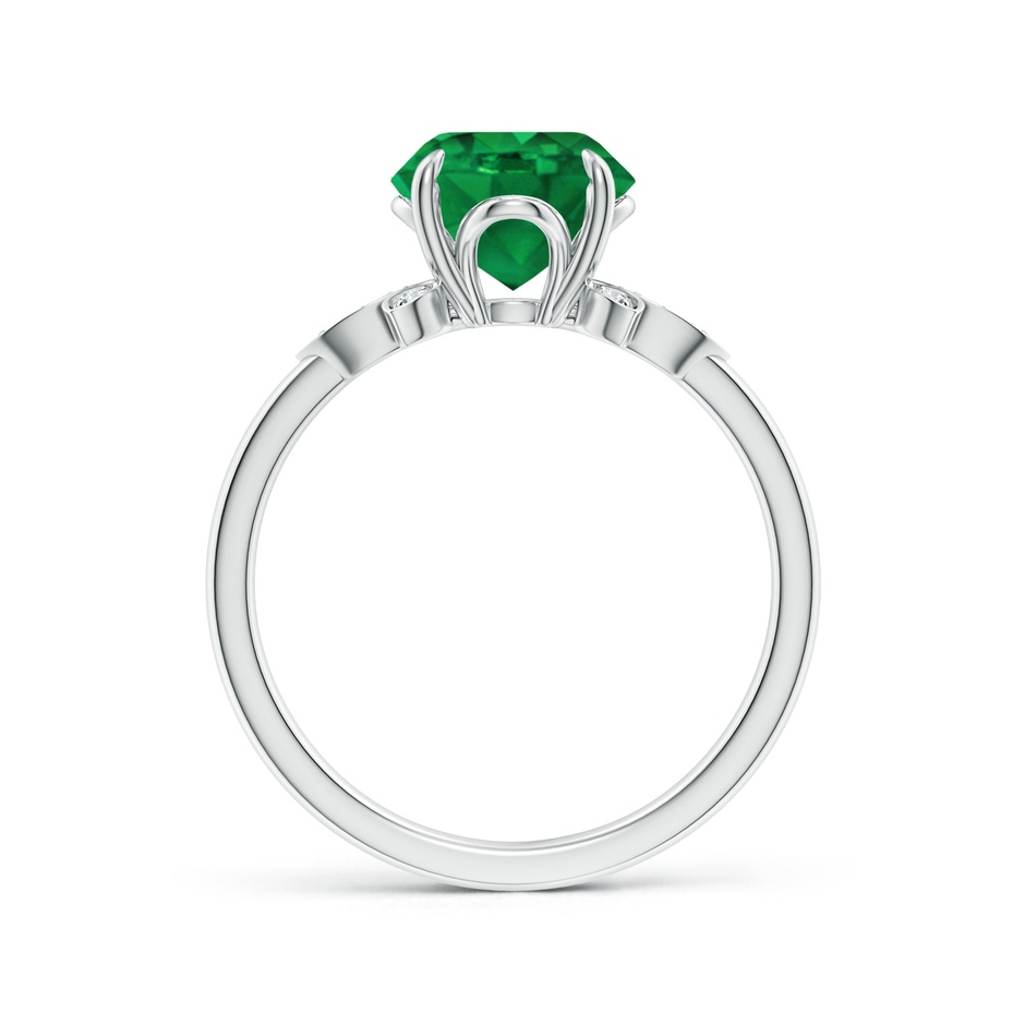 8mm AAA Nature-Inspired Round Emerald Engagement Ring in White Gold side 199