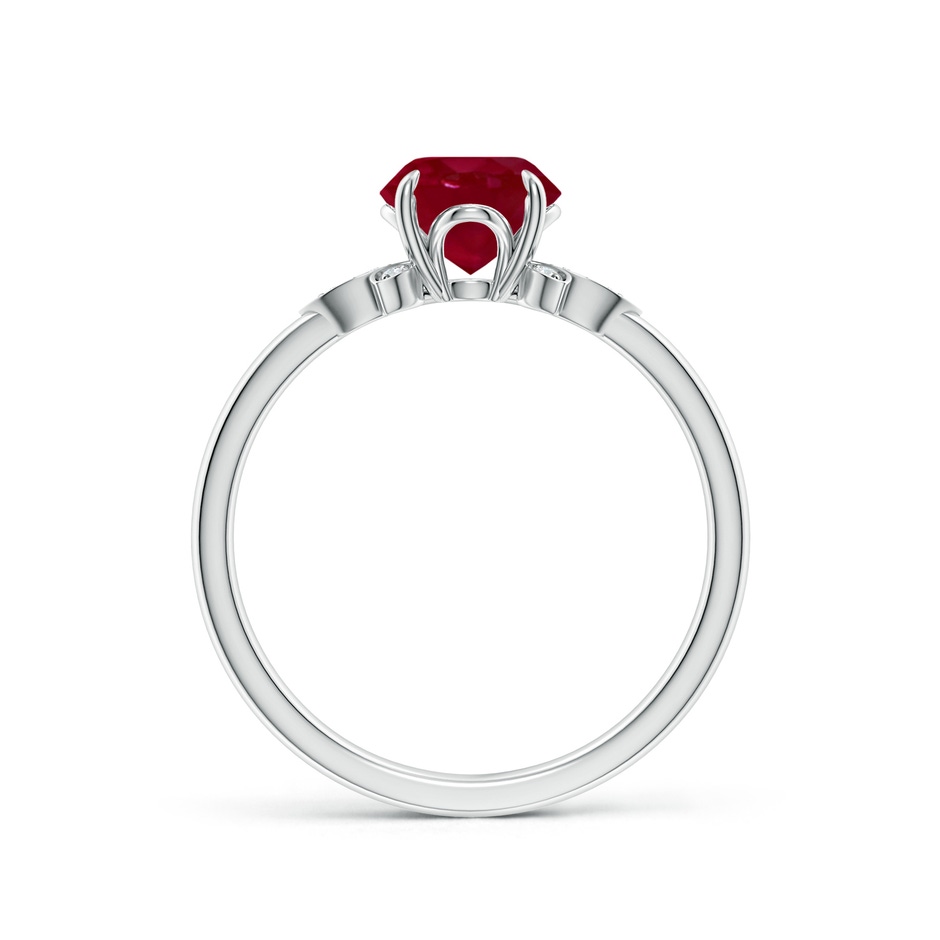 6.5mm AA Nature-Inspired Round Ruby Engagement Ring in White Gold side 199